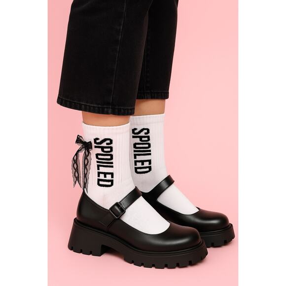 Spoiled Child NEW White Knit Socks ONE SIZE | SAME DAY SHIP or NEXT DAY - Picture 1 of 6